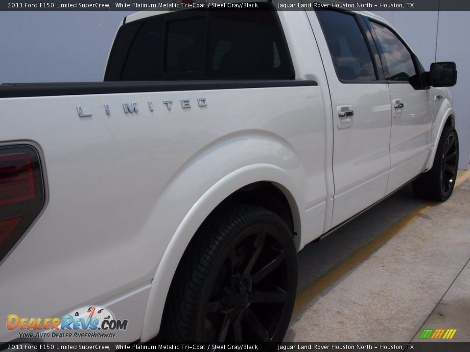 2011 Ford F150 Limited SuperCrew White Platinum Metallic Tri-Coat / Steel Gray/Black Photo #13