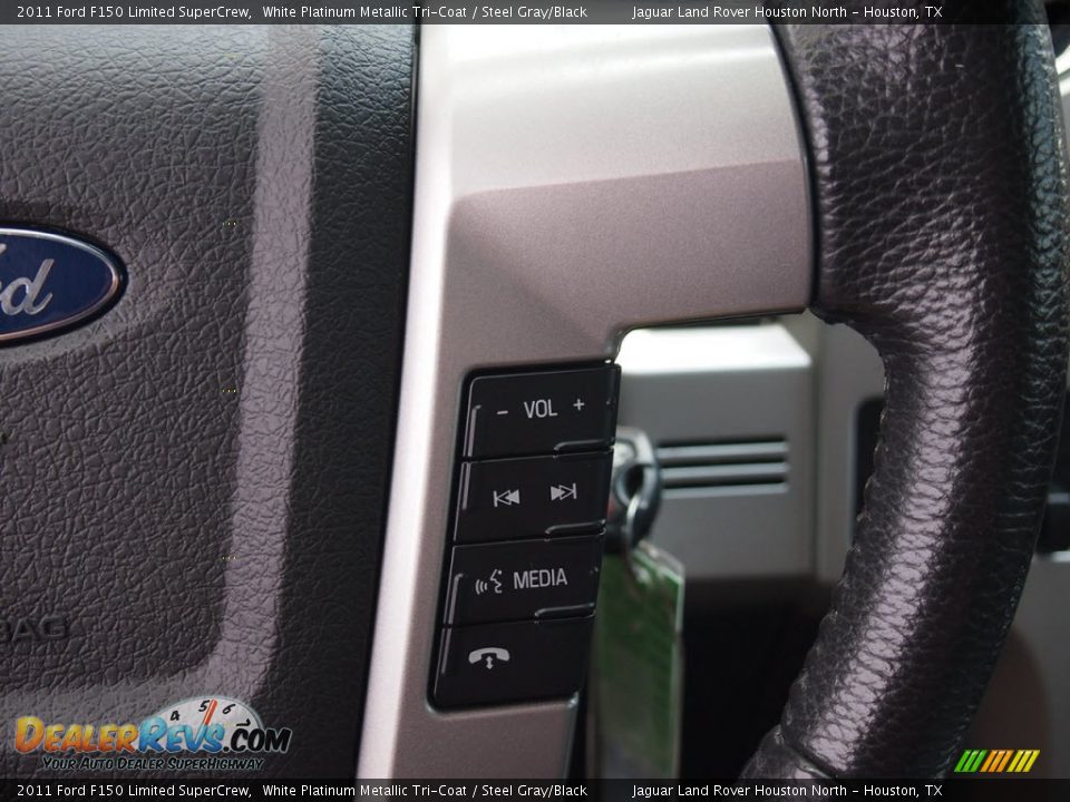 2011 Ford F150 Limited SuperCrew White Platinum Metallic Tri-Coat / Steel Gray/Black Photo #21