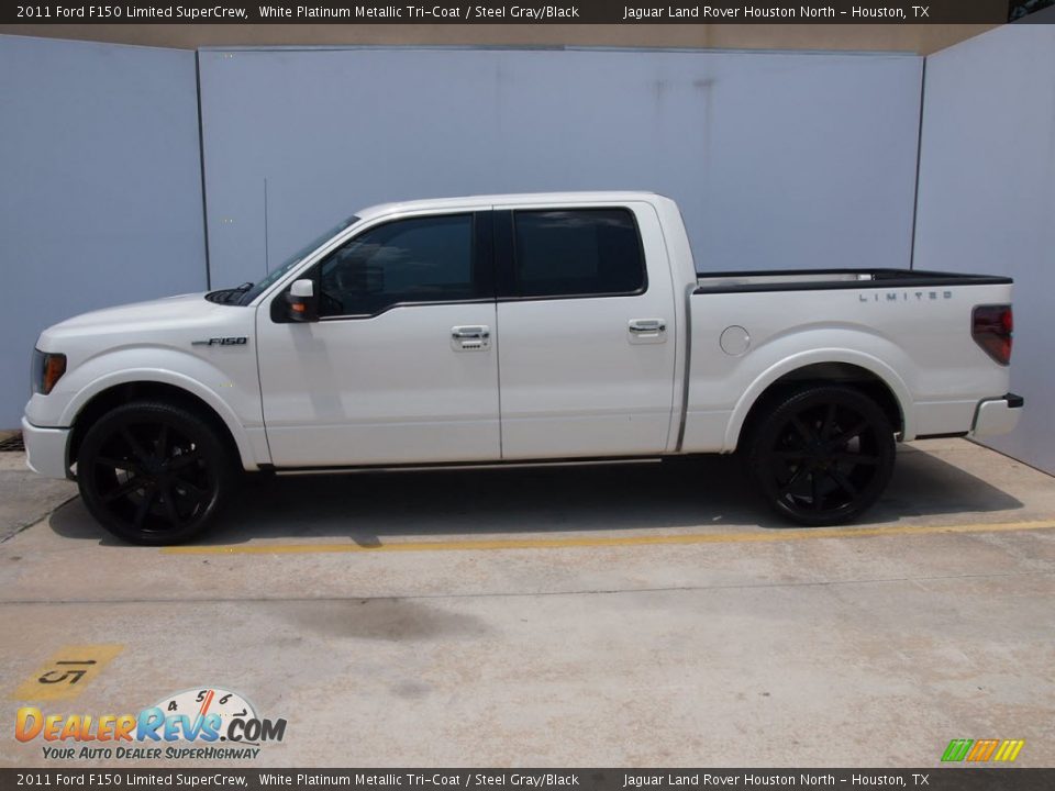 2011 Ford F150 Limited SuperCrew White Platinum Metallic Tri-Coat / Steel Gray/Black Photo #25