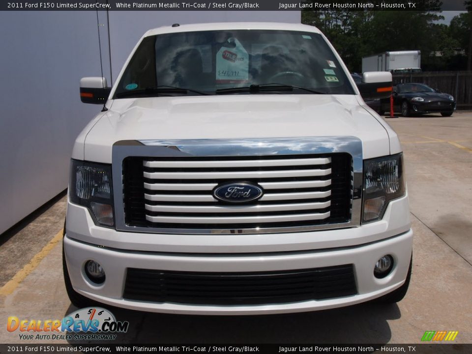 2011 Ford F150 Limited SuperCrew White Platinum Metallic Tri-Coat / Steel Gray/Black Photo #27