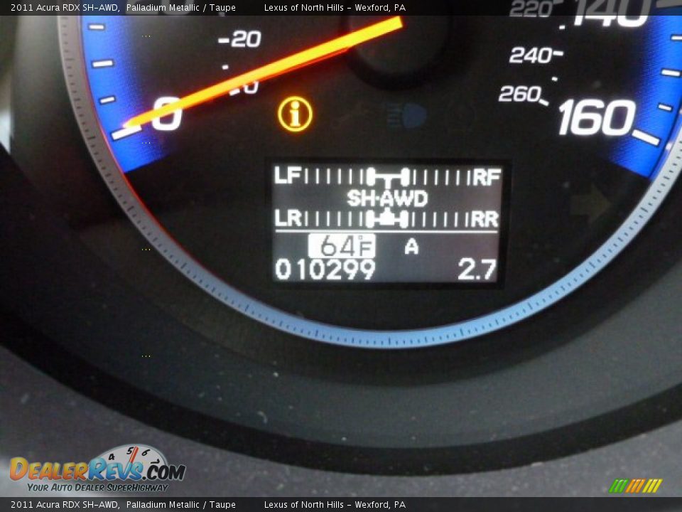 2011 Acura RDX SH-AWD Palladium Metallic / Taupe Photo #20