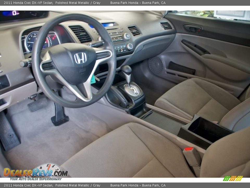 2011 Honda Civic DX-VP Sedan Polished Metal Metallic / Gray Photo #10