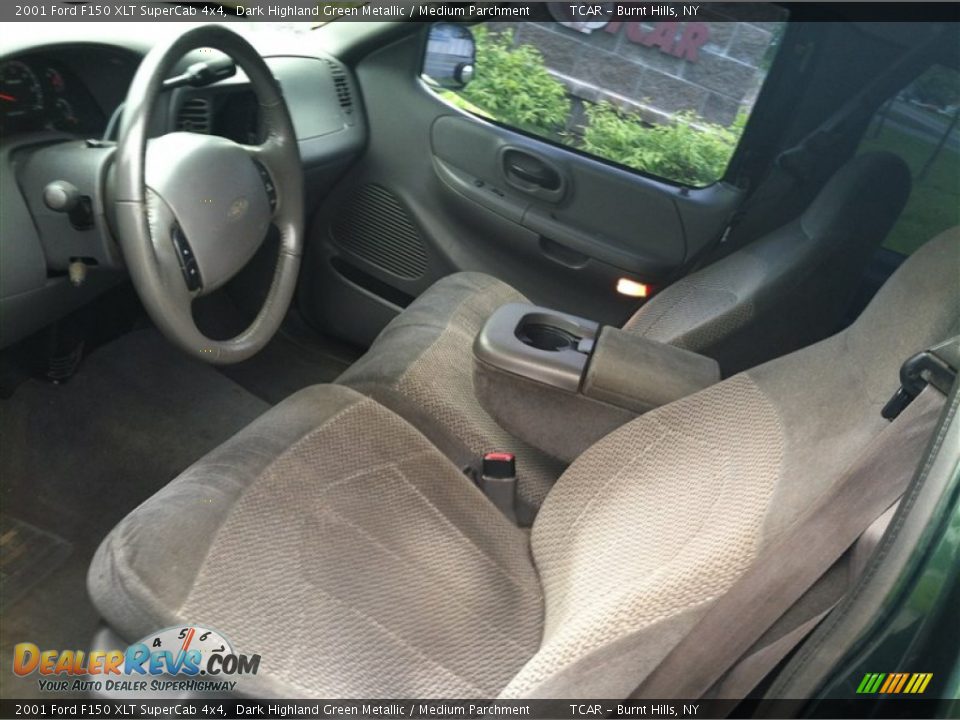 2001 Ford F150 XLT SuperCab 4x4 Dark Highland Green Metallic / Medium Parchment Photo #9