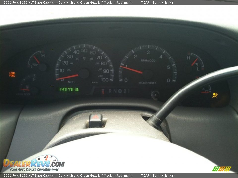 2001 Ford F150 XLT SuperCab 4x4 Dark Highland Green Metallic / Medium Parchment Photo #12