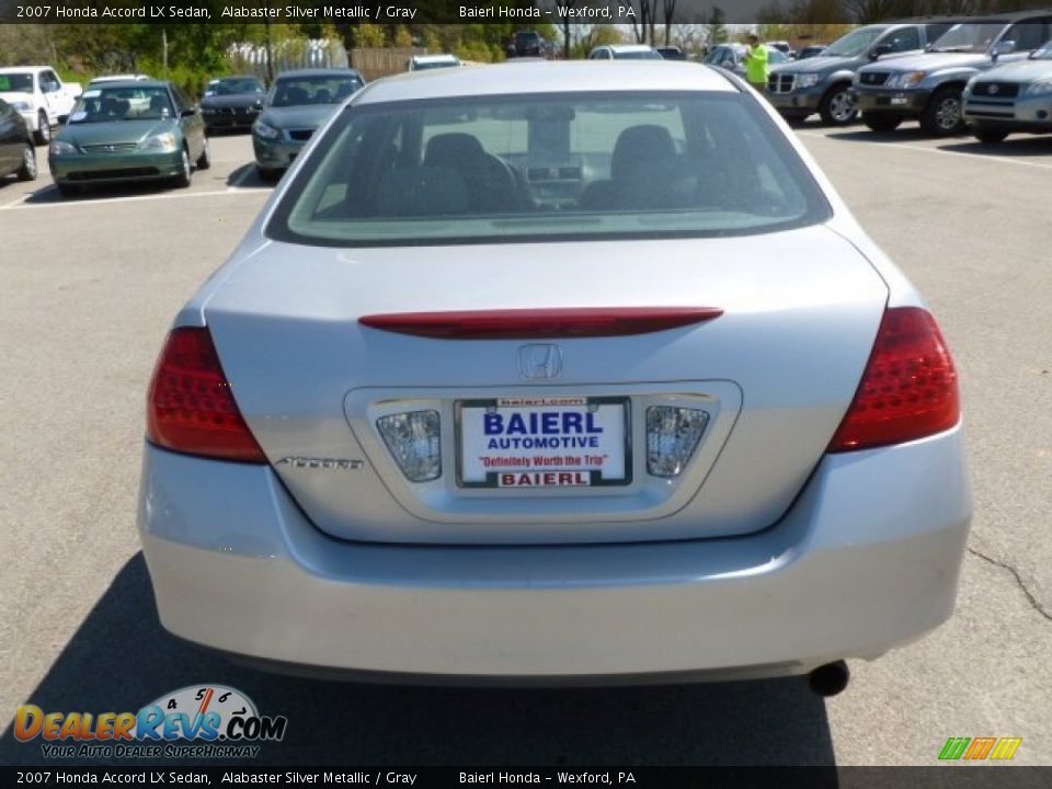 2007 Honda Accord LX Sedan Alabaster Silver Metallic / Gray Photo #6