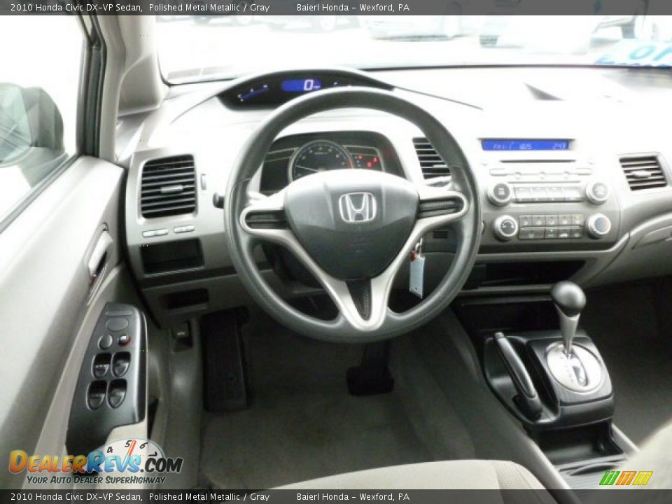 2010 Honda Civic DX-VP Sedan Polished Metal Metallic / Gray Photo #14