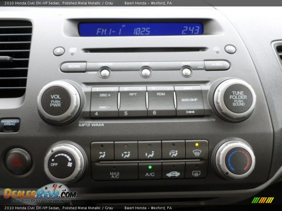 2010 Honda Civic DX-VP Sedan Polished Metal Metallic / Gray Photo #19