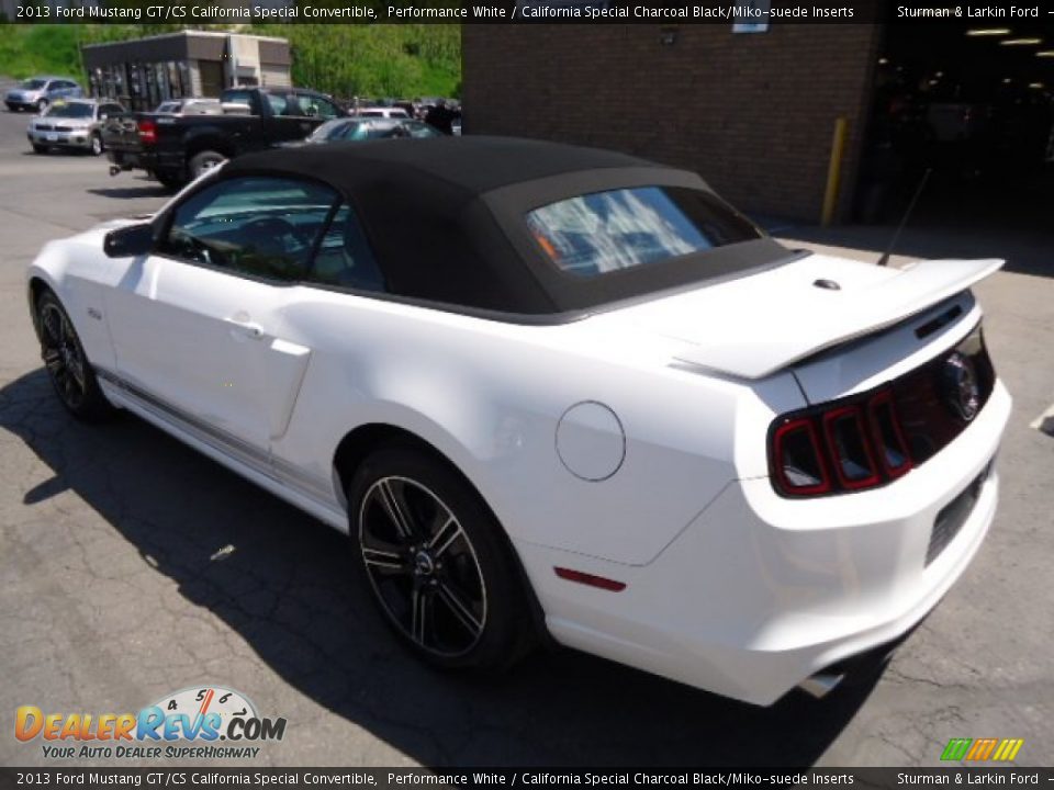 2013 Ford Mustang GT/CS California Special Convertible Performance White / California Special Charcoal Black/Miko-suede Inserts Photo #4