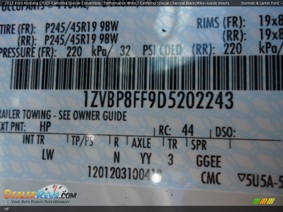 Ford Color Code HP Performance White