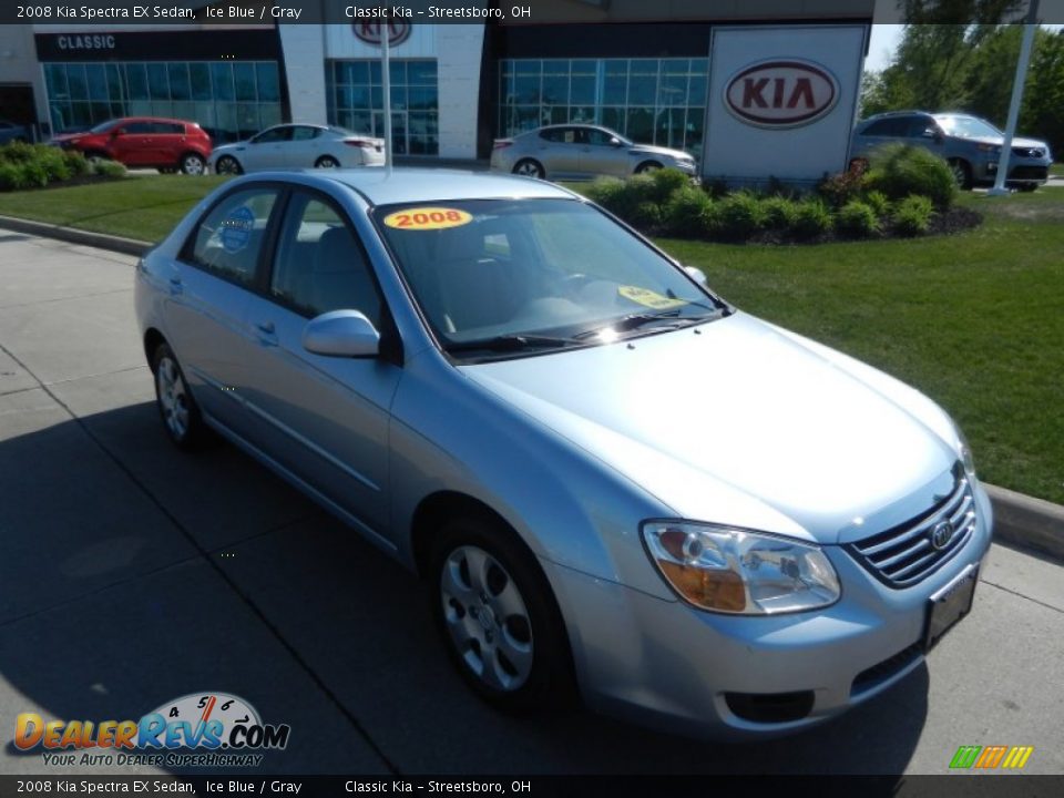 2008 Kia Spectra EX Sedan Ice Blue / Gray Photo #1