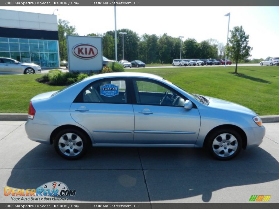 2008 Kia Spectra EX Sedan Ice Blue / Gray Photo #2