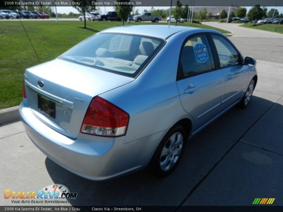 2008 Kia Spectra EX Sedan Ice Blue / Gray Photo #3