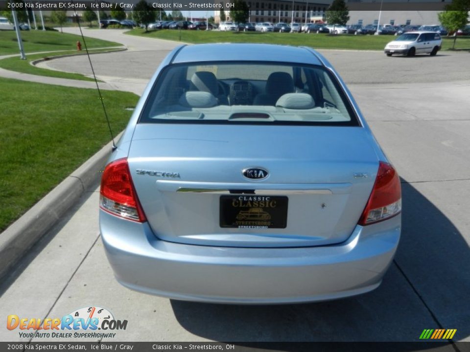 2008 Kia Spectra EX Sedan Ice Blue / Gray Photo #4