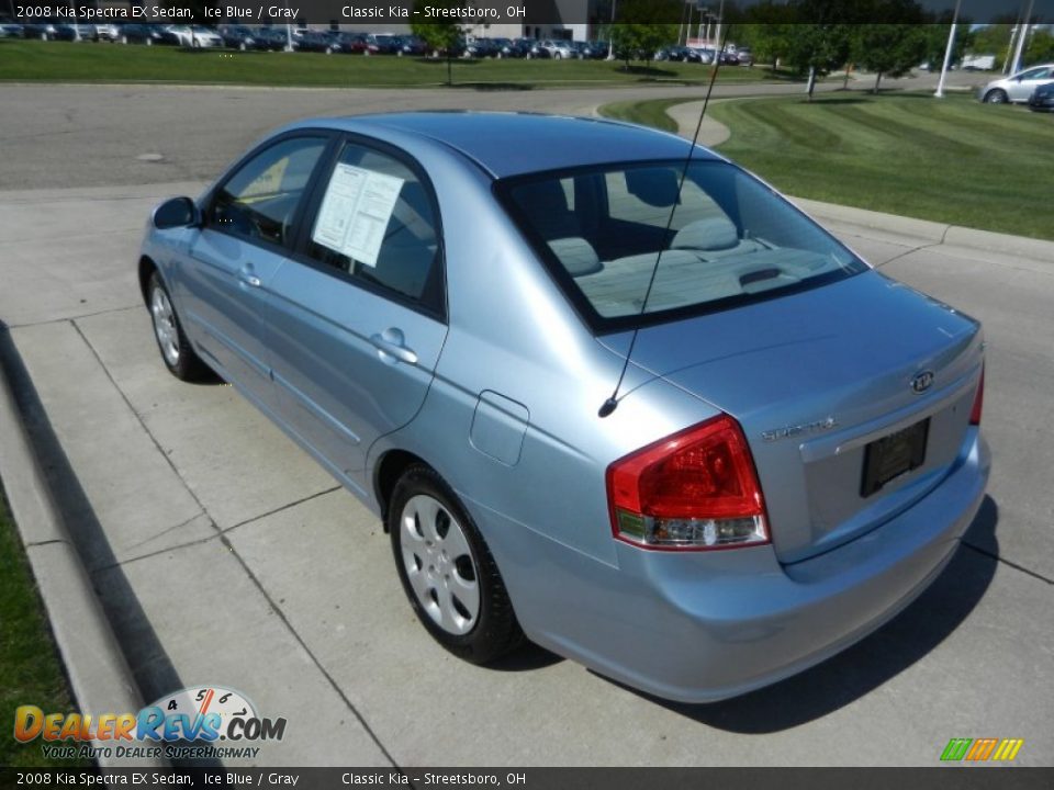 2008 Kia Spectra EX Sedan Ice Blue / Gray Photo #5