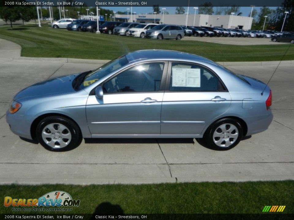 2008 Kia Spectra EX Sedan Ice Blue / Gray Photo #6