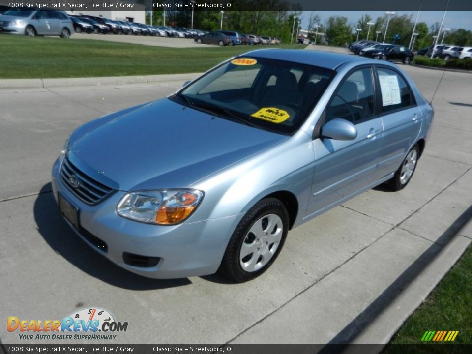 2008 Kia Spectra EX Sedan Ice Blue / Gray Photo #7