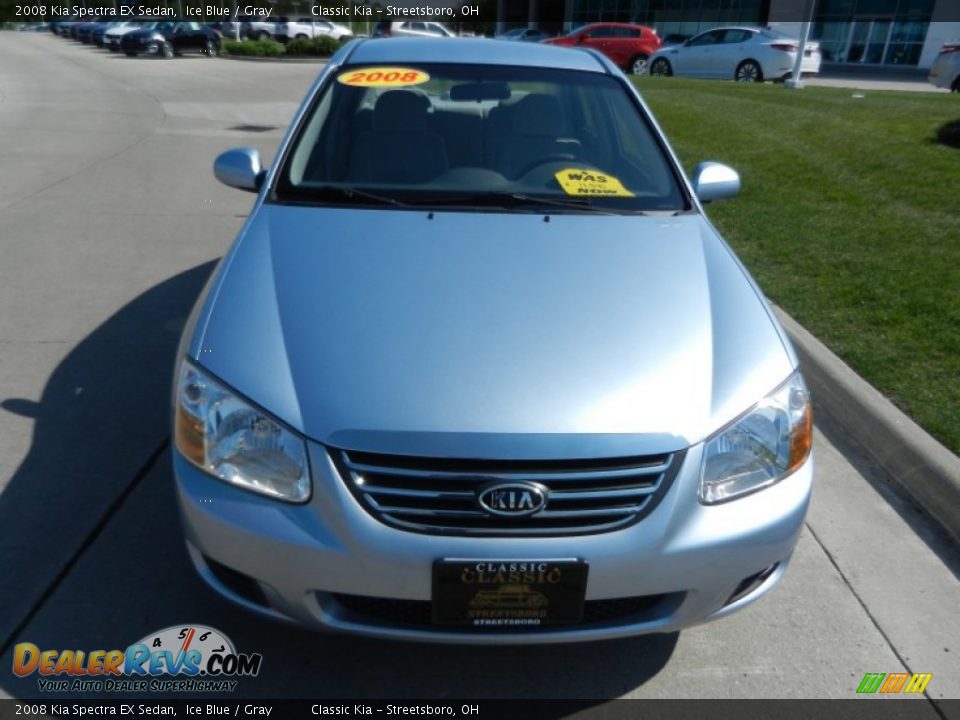 2008 Kia Spectra EX Sedan Ice Blue / Gray Photo #8