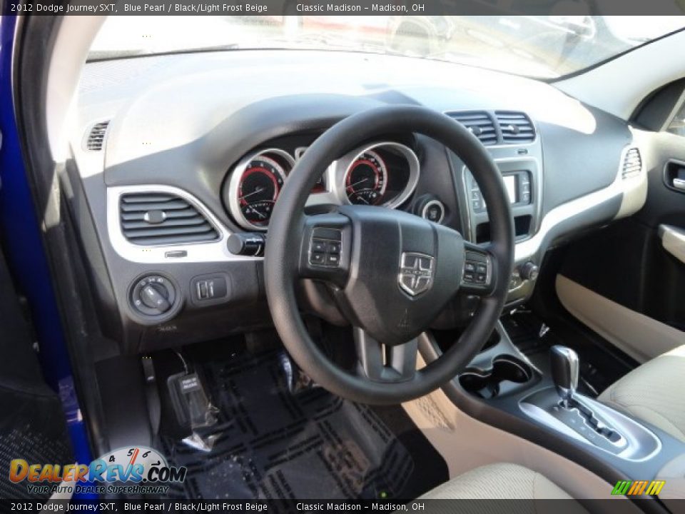 2012 Dodge Journey SXT Blue Pearl / Black/Light Frost Beige Photo #8