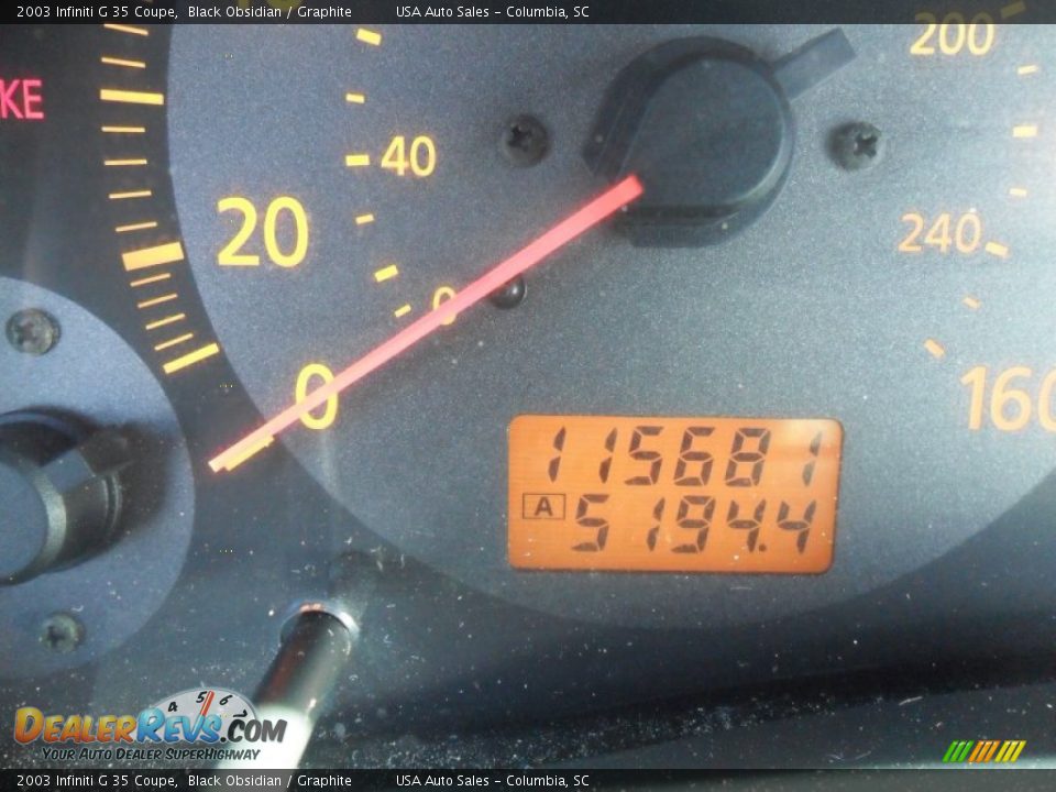 2003 Infiniti G 35 Coupe Black Obsidian / Graphite Photo #16