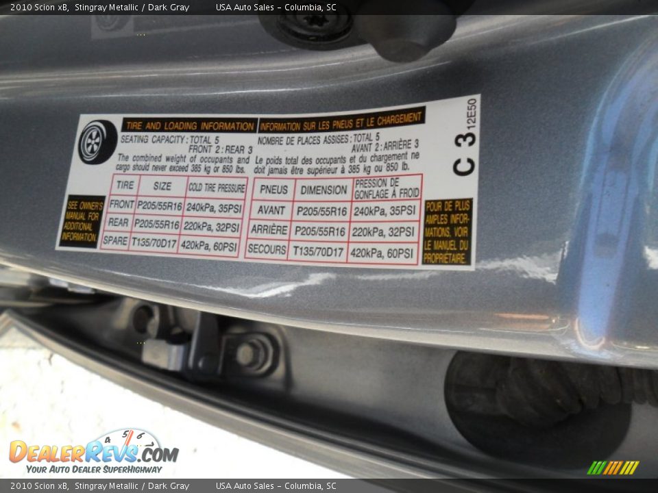 2010 Scion xB Stingray Metallic / Dark Gray Photo #27