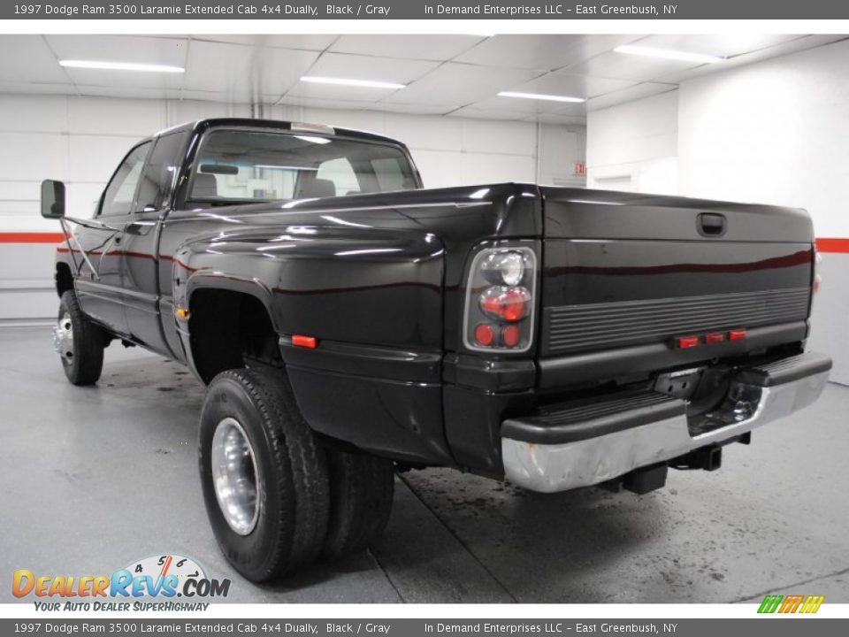 1997 Dodge Ram 3500 Laramie Extended Cab 4x4 Dually Black / Gray Photo #4