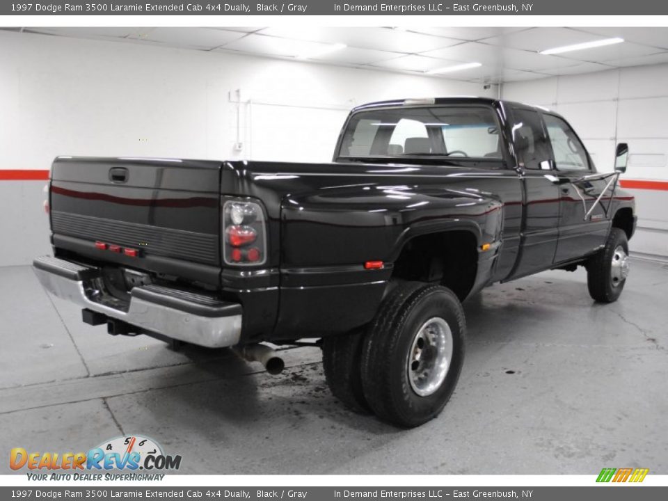 1997 Dodge Ram 3500 Laramie Extended Cab 4x4 Dually Black / Gray Photo #5