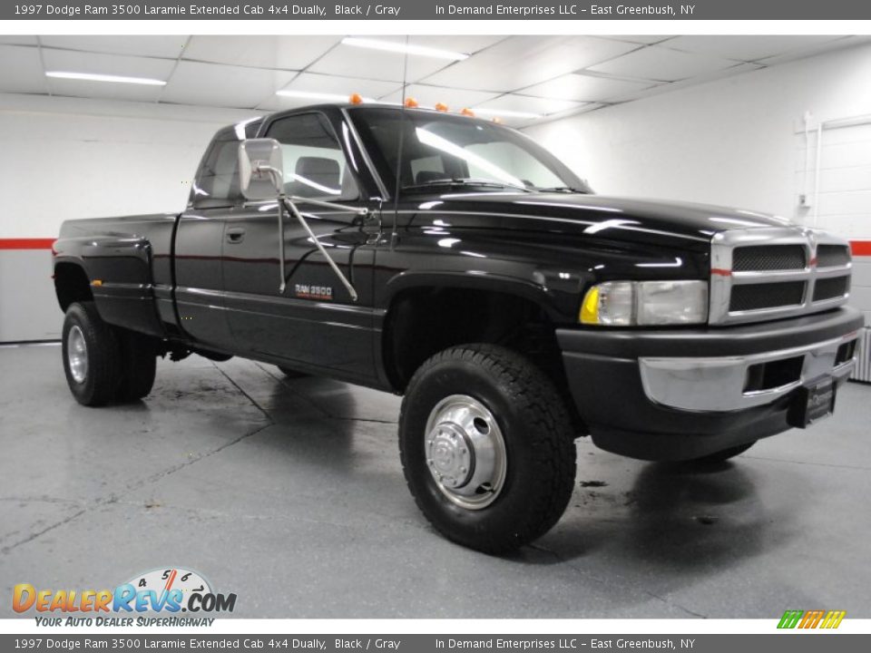 Front 3/4 View of 1997 Dodge Ram 3500 Laramie Extended Cab 4x4 Dually Photo #10