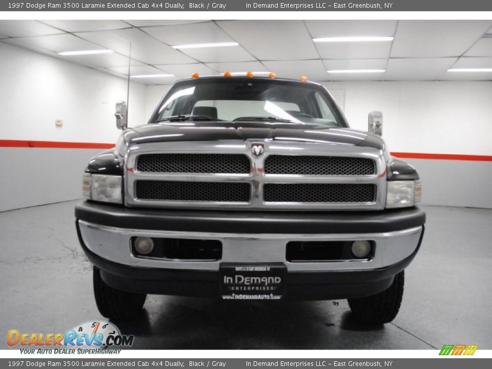 1997 Dodge Ram 3500 Laramie Extended Cab 4x4 Dually Black / Gray Photo #13