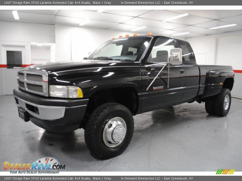 Front 3/4 View of 1997 Dodge Ram 3500 Laramie Extended Cab 4x4 Dually Photo #16