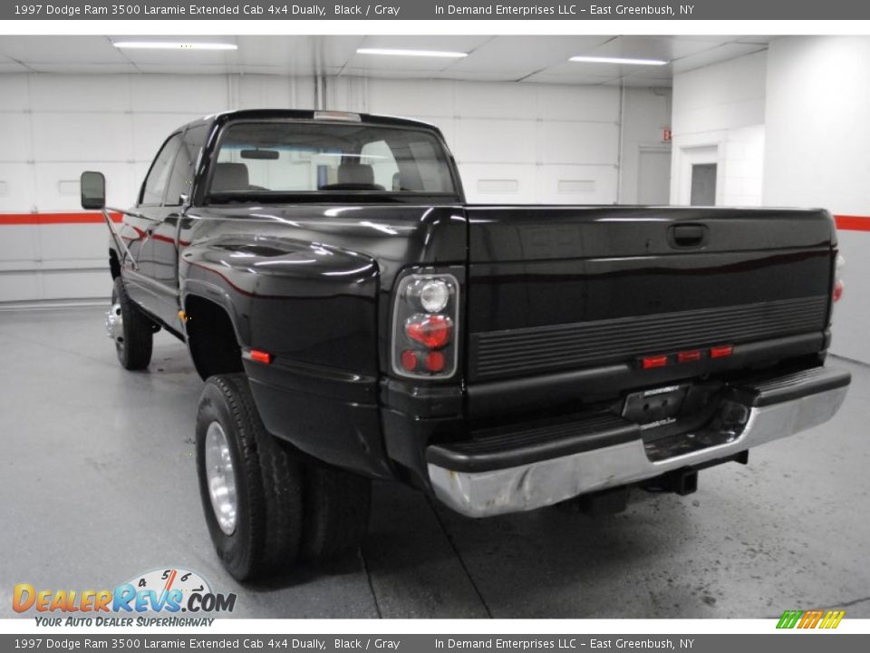 1997 Dodge Ram 3500 Laramie Extended Cab 4x4 Dually Black / Gray Photo #18