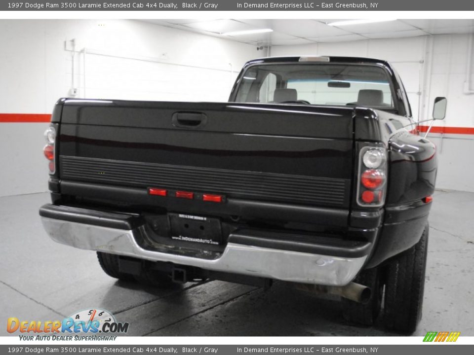 1997 Dodge Ram 3500 Laramie Extended Cab 4x4 Dually Black / Gray Photo #20