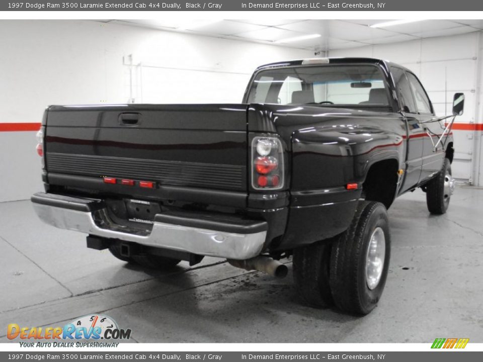 1997 Dodge Ram 3500 Laramie Extended Cab 4x4 Dually Black / Gray Photo #21