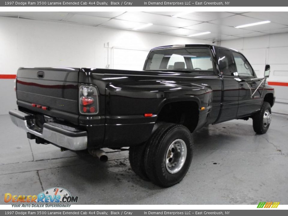 1997 Dodge Ram 3500 Laramie Extended Cab 4x4 Dually Black / Gray Photo #22