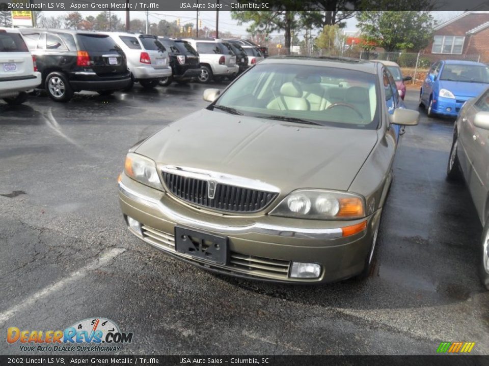 2002 Lincoln LS V8 Aspen Green Metallic / Truffle Photo #1