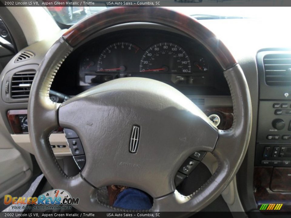 2002 Lincoln LS V8 Aspen Green Metallic / Truffle Photo #3