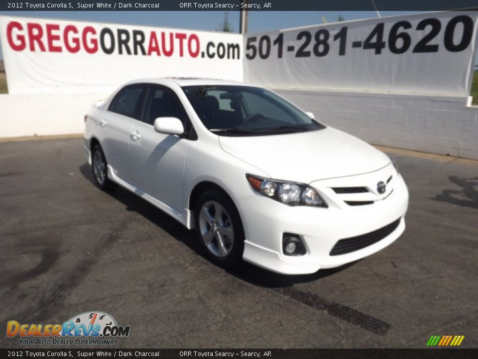 2012 Toyota Corolla S Super White / Dark Charcoal Photo #1