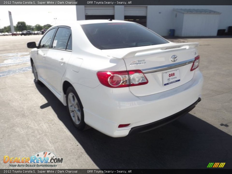 2012 Toyota Corolla S Super White / Dark Charcoal Photo #5