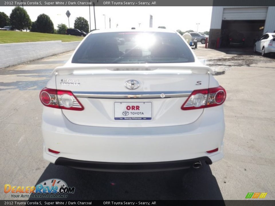 2012 Toyota Corolla S Super White / Dark Charcoal Photo #6