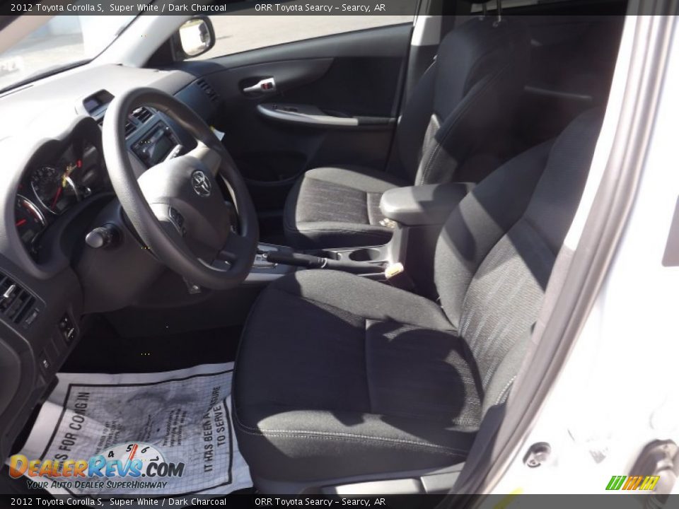 2012 Toyota Corolla S Super White / Dark Charcoal Photo #11