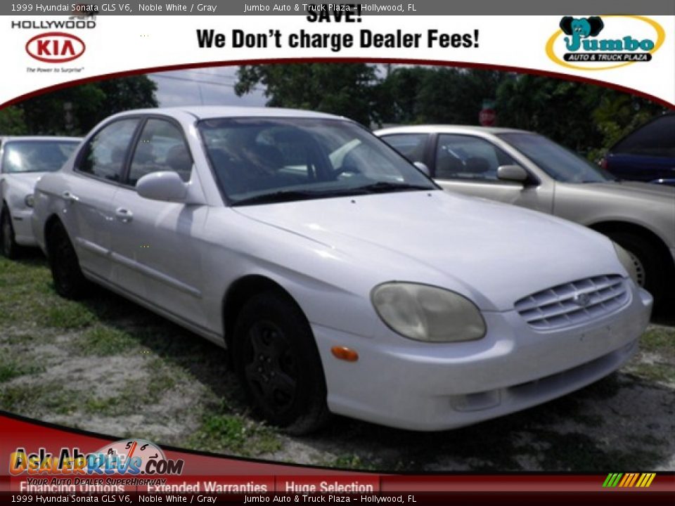 1999 Hyundai Sonata GLS V6 Noble White / Gray Photo #1