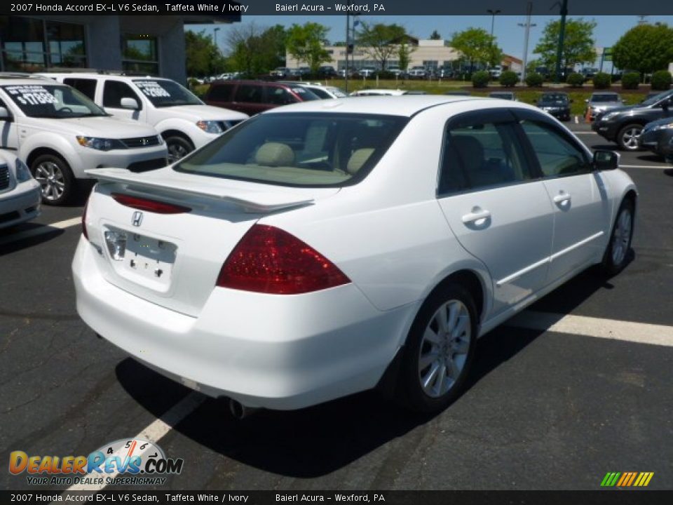 2007 Honda Accord EX-L V6 Sedan Taffeta White / Ivory Photo #7