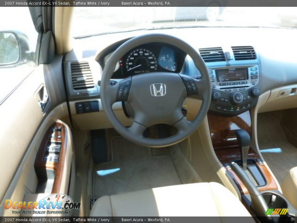 2007 Honda Accord EX-L V6 Sedan Taffeta White / Ivory Photo #14