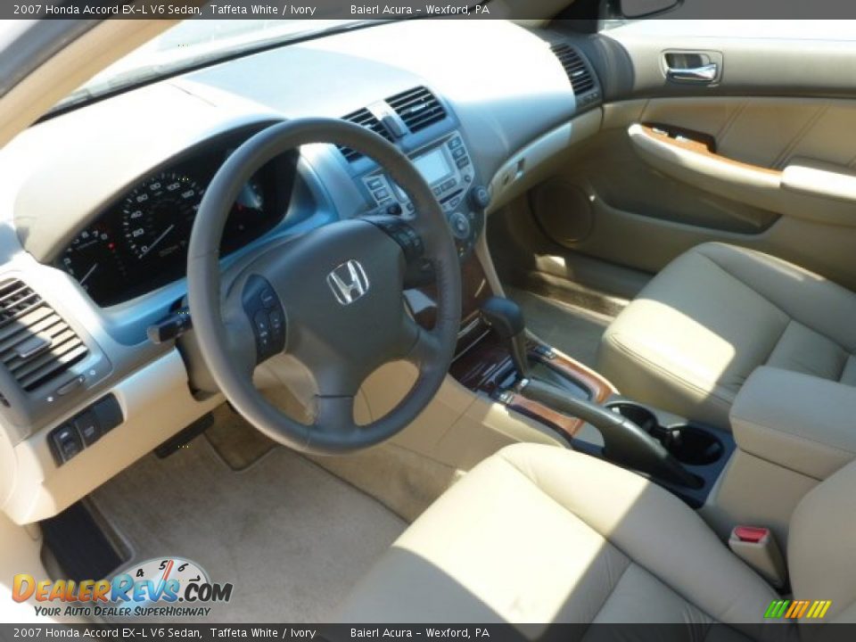 2007 Honda Accord EX-L V6 Sedan Taffeta White / Ivory Photo #16