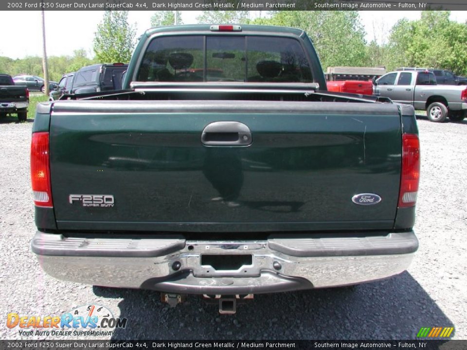 2002 Ford F250 Super Duty Lariat SuperCab 4x4 Dark Highland Green Metallic / Medium Parchment Photo #8