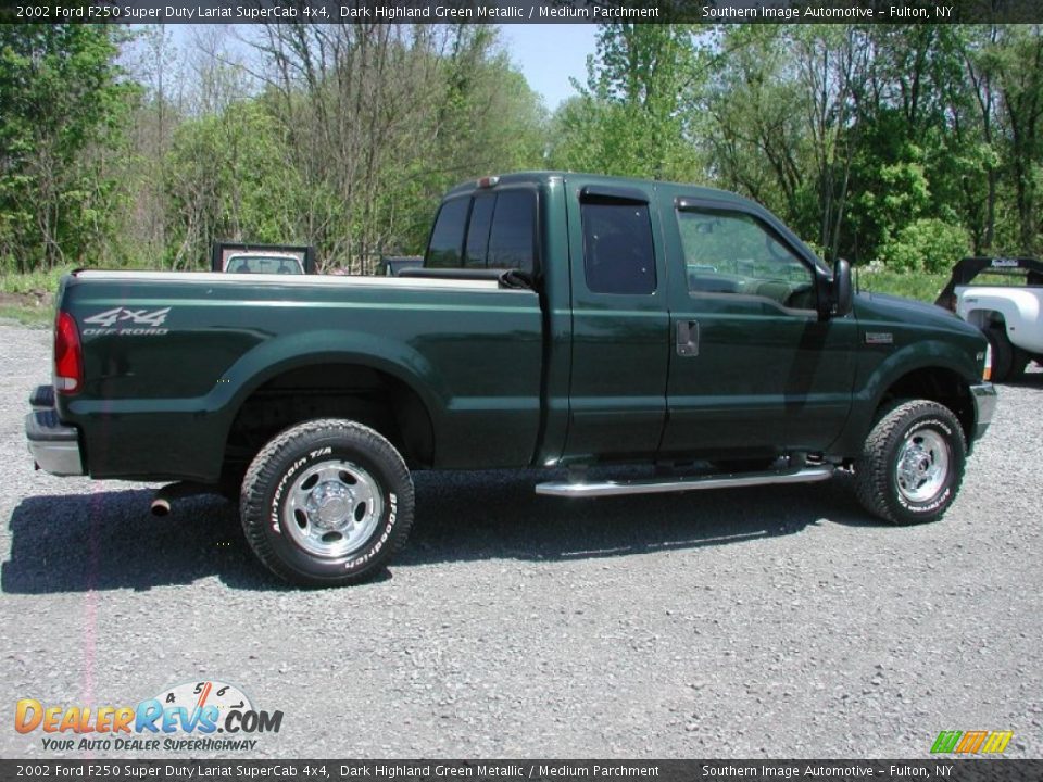 2002 Ford F250 Super Duty Lariat SuperCab 4x4 Dark Highland Green Metallic / Medium Parchment Photo #11