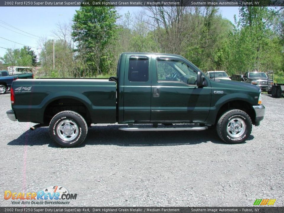 2002 Ford F250 Super Duty Lariat SuperCab 4x4 Dark Highland Green Metallic / Medium Parchment Photo #13