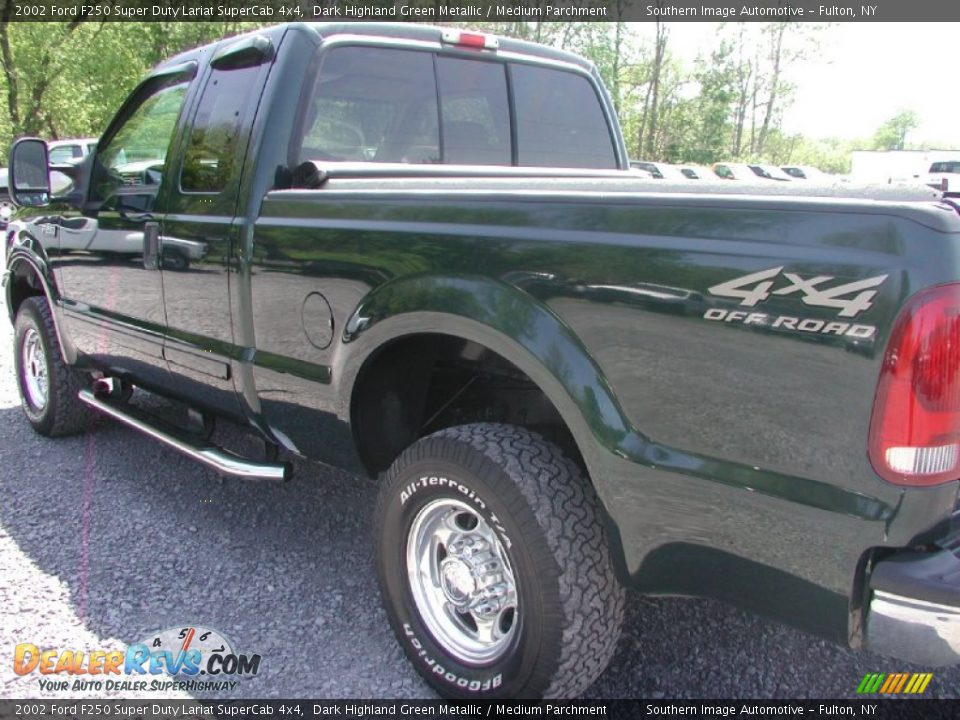 2002 Ford F250 Super Duty Lariat SuperCab 4x4 Dark Highland Green Metallic / Medium Parchment Photo #18