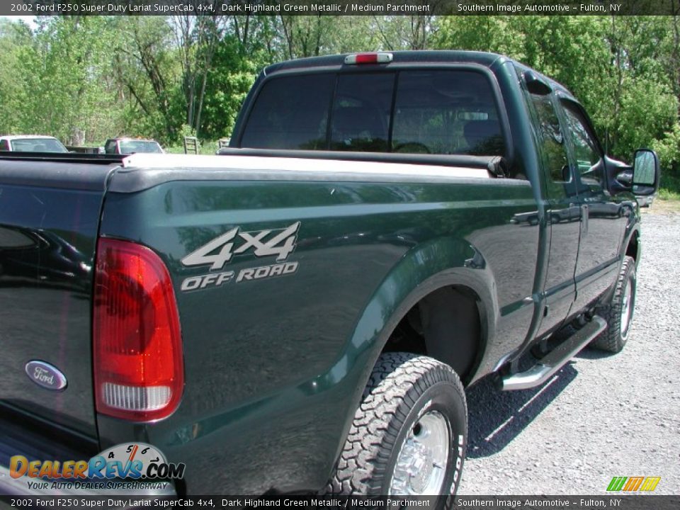 2002 Ford F250 Super Duty Lariat SuperCab 4x4 Dark Highland Green Metallic / Medium Parchment Photo #19