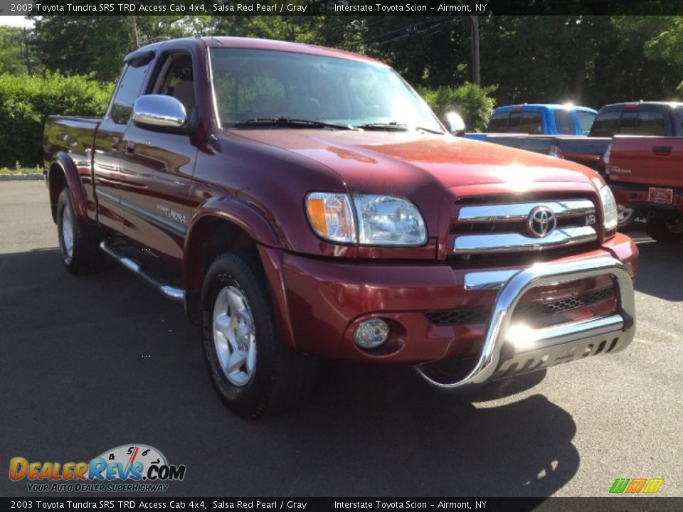 2003 Toyota Tundra SR5 TRD Access Cab 4x4 Salsa Red Pearl / Gray Photo #3