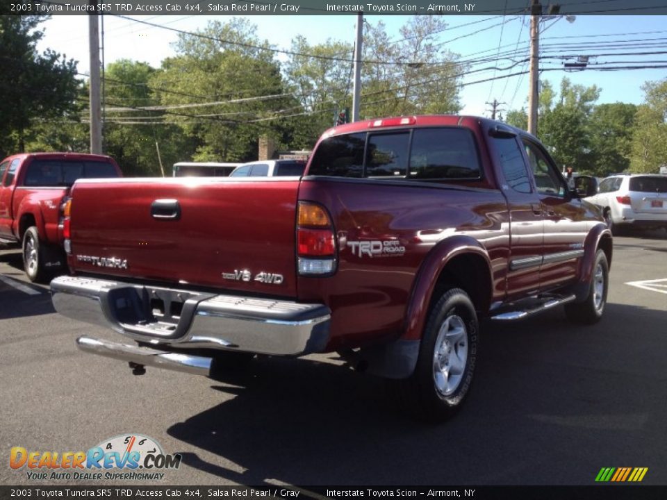 2003 Toyota Tundra SR5 TRD Access Cab 4x4 Salsa Red Pearl / Gray Photo #5